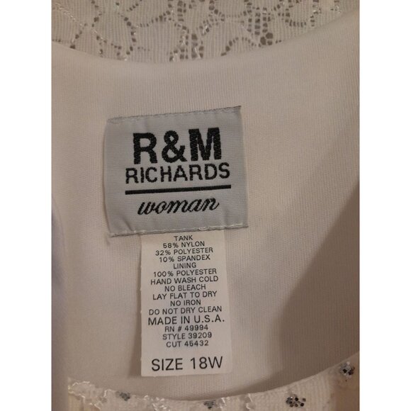 Vintage R & M Richards Size 18 Jeweled Evening Cocktail Holiday Tank Top & Jacke - Picture 8 of 8
